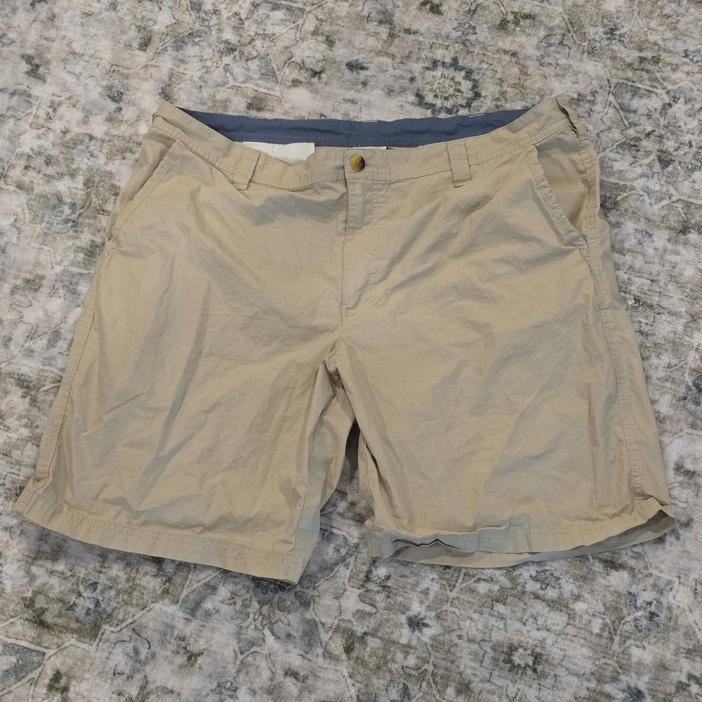 Columbia Sportswear Mens Tan Khaki Hiking Shorts Size 40W 10L Flat Front Utility